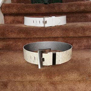 ETCETERA Leather snake embossed belt